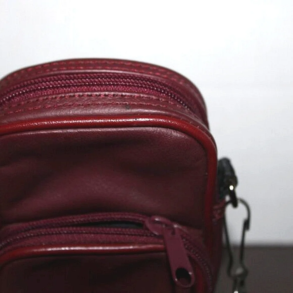 Mini Leather Crossbody Bag - Burgundy - Essential Everyday Carry